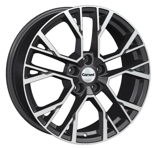 Carwel Камак-ab 1810 (Coolray / X50) 18x7" 5x114,3мм DIA 54.1мм ET 53мм ABT / Черный с полировкой от магазина Империя шин