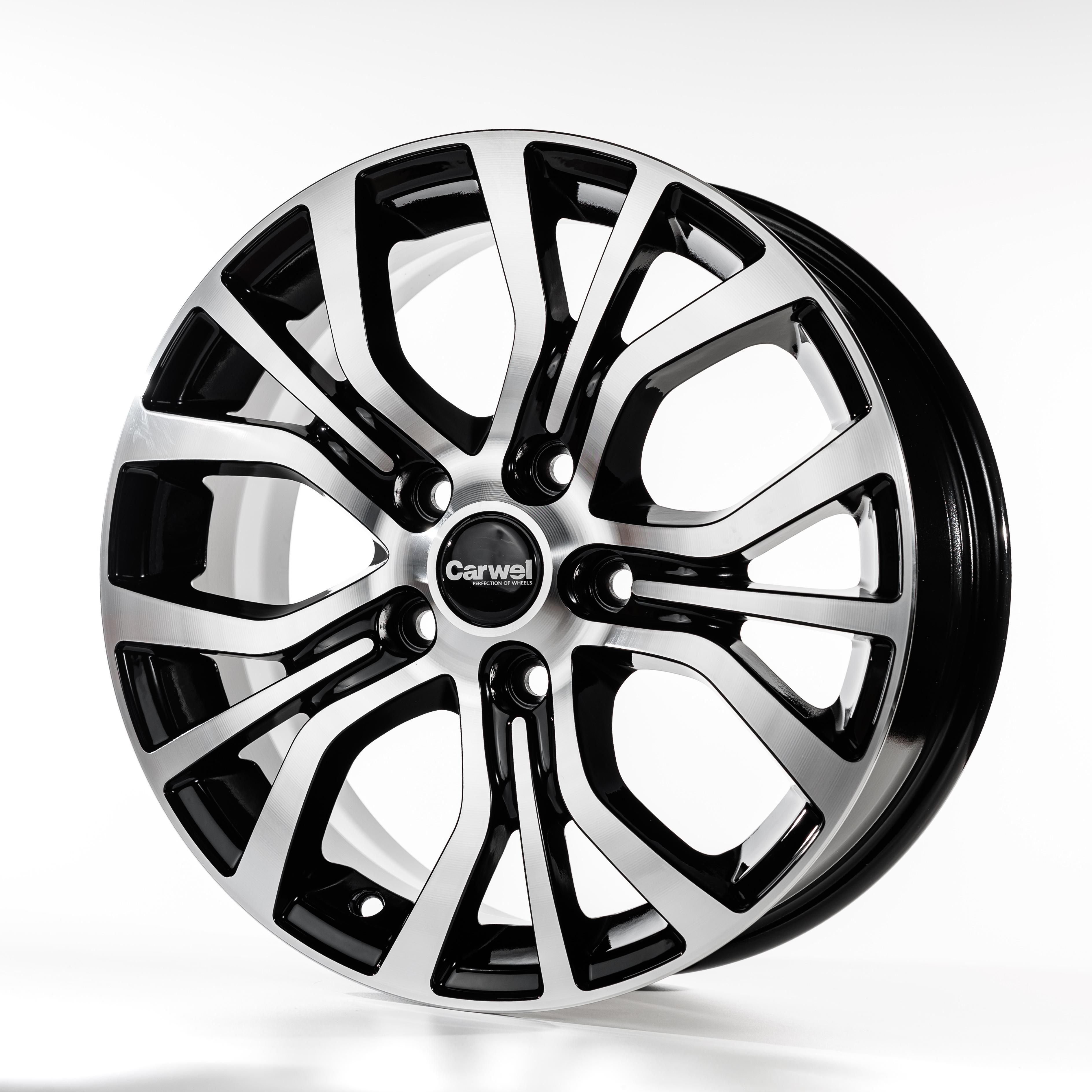 Carwel Лум-ab 1608 (Geely Coolray) 16x6.5" 5x114,3мм DIA 54.1мм ET 45мм ABT / Черный с полировкой от магазина Империя шин