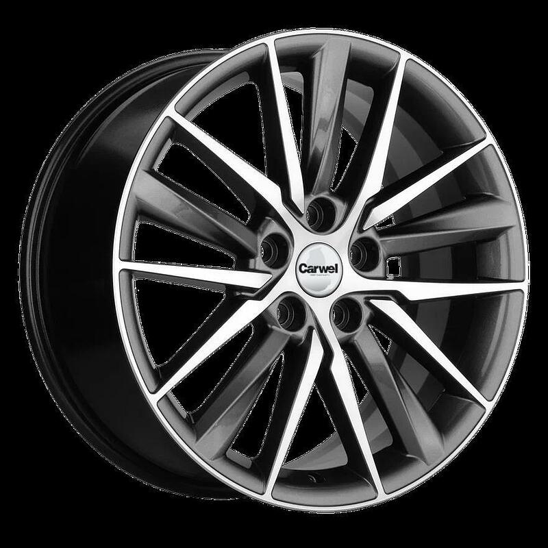 Carwel Алдан-ag 1807 (Geely Coolray) 18x8" 5x114,3мм DIA 54,1мм ET 53мм AGR / Графитовый с полировкой от магазина Империя шин