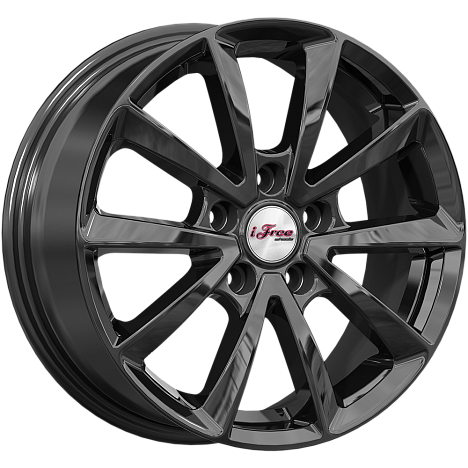 iFree KC907-bk Скайрим 16x6.5" 5x114,3мм DIA 66.1мм ET 48мм BK / Чёрный глянцевый от магазина Империя шин