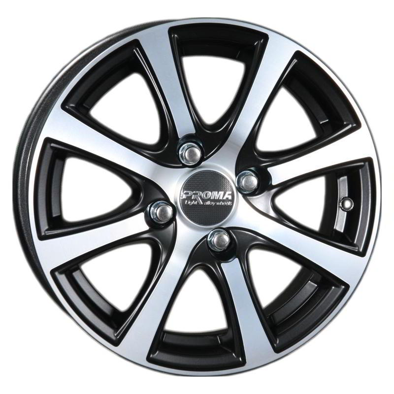 PROMA Колизей-mbm 15x6" 4x100мм DIA 60.1мм ET 50мм Алмаз матовый / Чёрный матовый с проточкой от магазина Империя шин