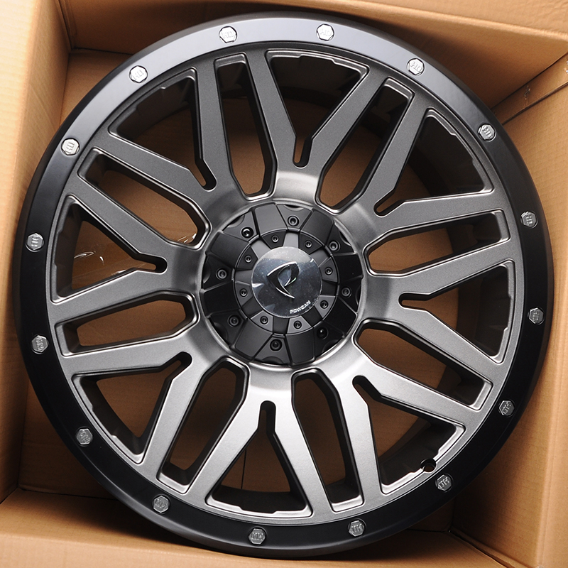 Powcan BK5369 20x9.0" 5x139.7мм DIA 78.1мм ET 15мм Matt Grey with Matt Black Lip