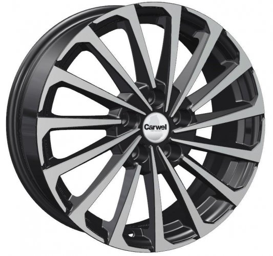Carwel Кагра-ab 1721 (Geely Coolray) 17x6.5" 5x114,3мм DIA 54.1мм ET 45мм ABT / Черный с полировкой от магазина Империя шин