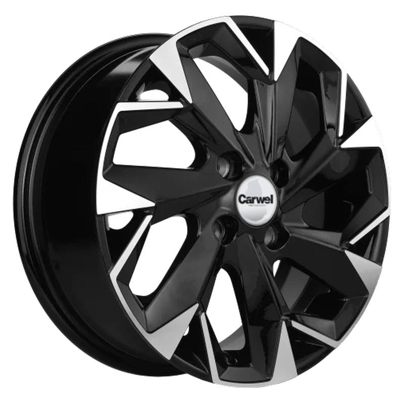 Carwel Ильмень-ab 1508 (Cobalt) 15x6" 4x100мм DIA 56.6мм ET 39мм ABT / Черный с полировкой от магазина Империя шин