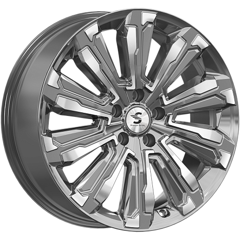 SKAD Humber-mg (Geely Monjaro) 20x8" 5x108мм DIA 63.35мм ET 46мм Diamond Gloss Graphite / Светло-серый с алмазной проточкой от магазина Империя шин