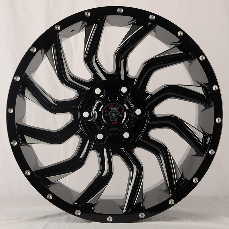 Anzoo JT192-20 20x9.0" 6x139.7 DIA 110.1мм ET 0мм Black+Milling Spoke+Rivet от магазина Империя шин