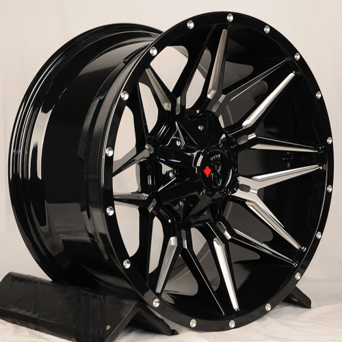 HMD 1075 20x10.0" 6x139.7 DIA 106мм ET-18 Gloss Black With Milled SPOKE