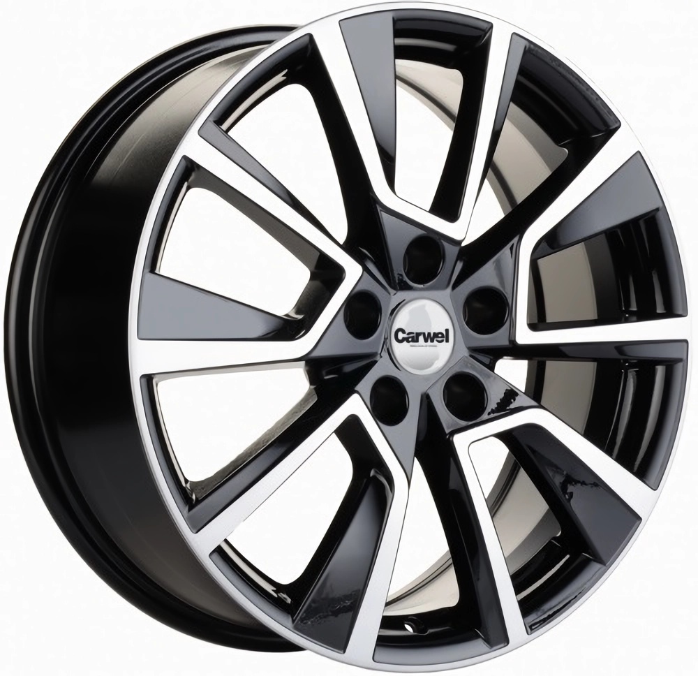 Carwel Чаны-ab 1802 (Geely Сoolray) 18x7" 5x114,3мм DIA 54,1мм ET 50мм ABT / Черный с полировкой от магазина Империя шин