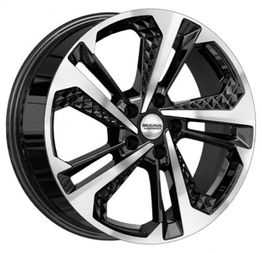 SKAD KL-1069-mb (Coolray / X50) 18x7" 5x114,3мм DIA 54.1мм ET 53мм алмаз / Чёрный с алмазной проточкой от магазина Империя шин