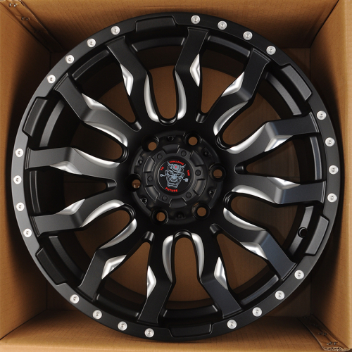 Anzoo JT124-8 18x9.0" 6x139.7 DIA 110.1мм ET 0мм Matt Black+Milling Spoke+Milling rivets от магазина Империя шин