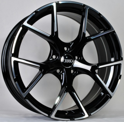 ABWheels TS-5616 R19 8J 5x112 ET42 DIA66.45 Black Machined Face with Clear Lacquer